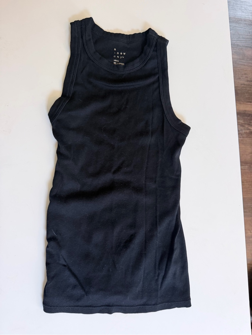 A New Day Black Ribbed Tank Top | Women’s Size Small | Basic Sleeveless